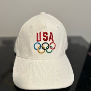 USA Olympic Hat, corduroy, adjustable, white
